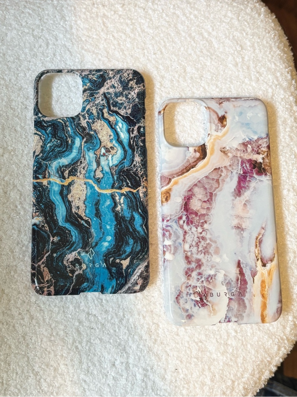 Burga Marble Pattern Blue & Pink Phone Case Covers